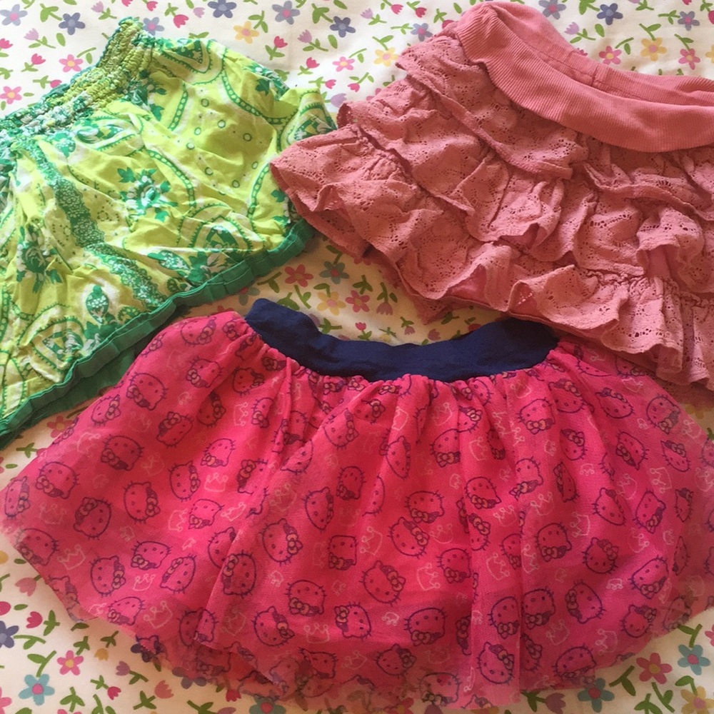 Lot of 3 Skirts- Hello Kitty, Lace Ruffle, Bandana
